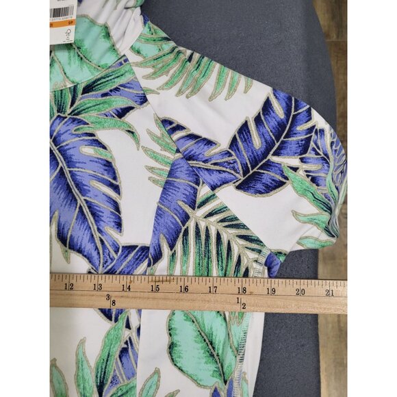 Tommy Bahama Small Island Zone Cowl Neck Pullover Blue Green NWT UPF Wicking - Picture 7 of 9